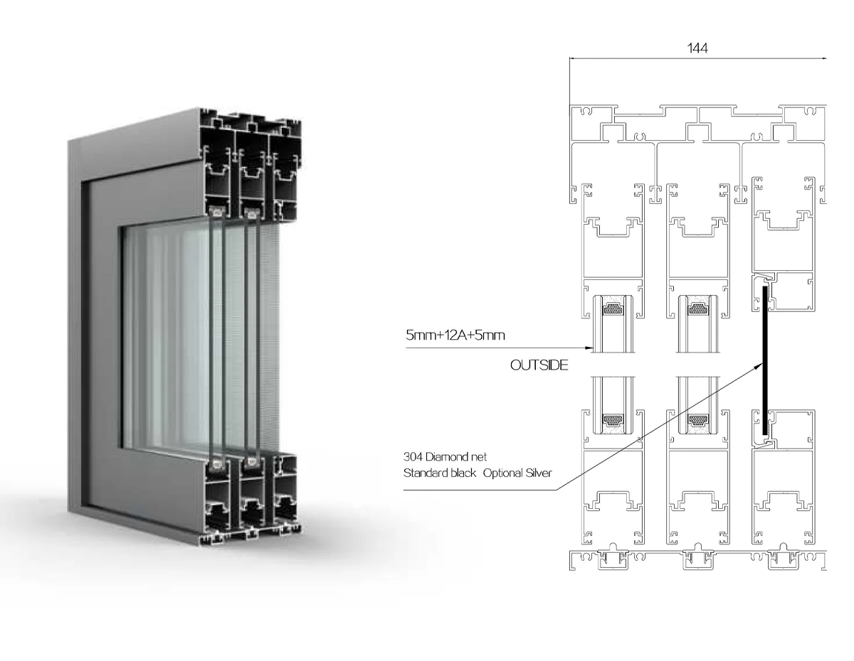 96-SERIESALUMINUM-SHIDINGDOOR截面-1