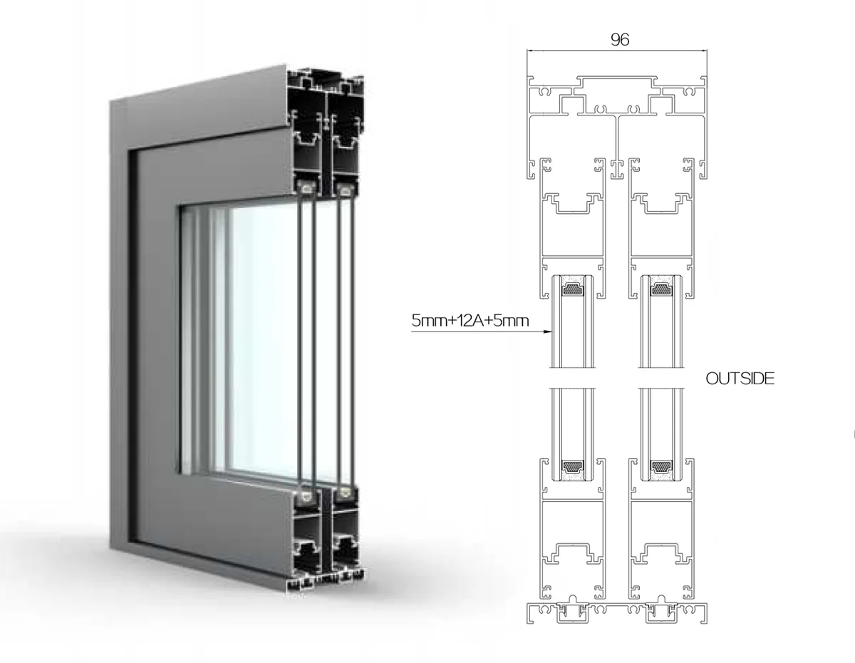 96-SERIESALUMINUM-SHIDINGDO截面OR